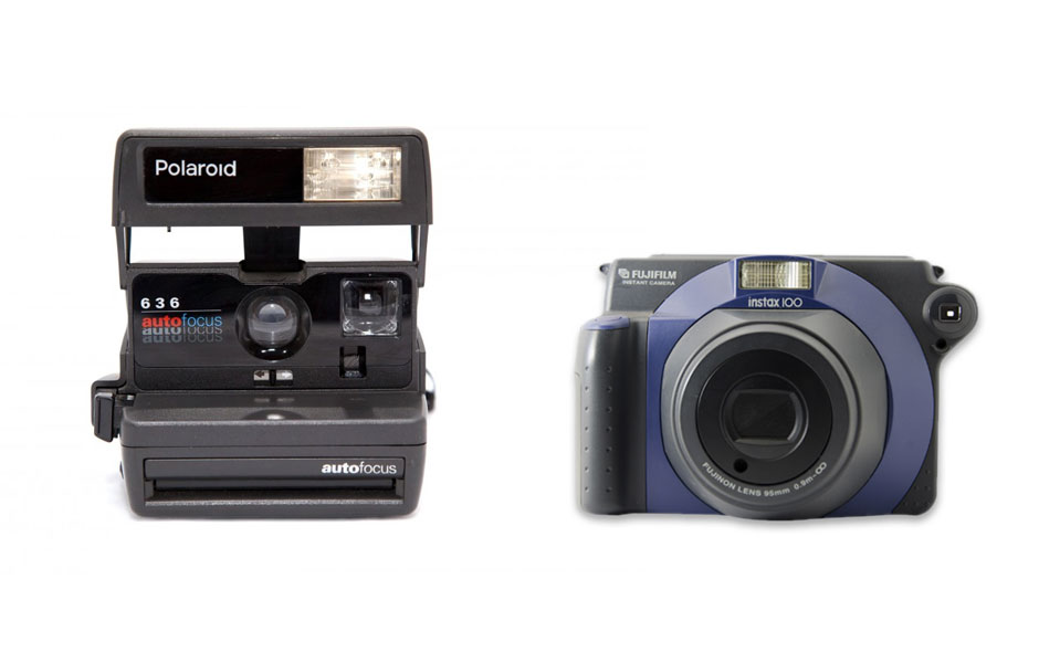 Polaroid Serie vs Fuji Instax Wide - i polaroid Cámaras Polaroid segundamano